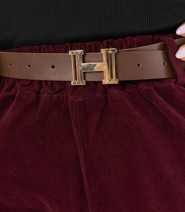 Corduroy chinos pants with belt CITY SOFT
