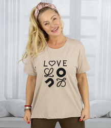 T-shirt blouse with embroidered LOVE lettering