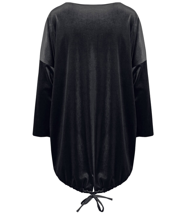 Welurowa bluzka wiązana z tyłu szpic LUŹNA