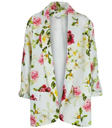 Loose-fitting flowers suit jacket
