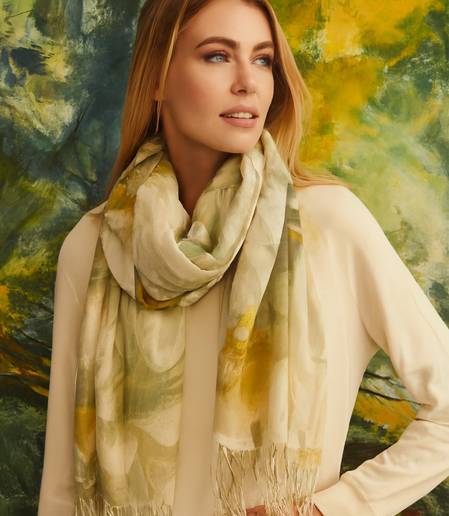 Women's floral pattern scarf 180x70