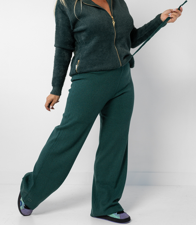Loose melange knit pants AMELIA