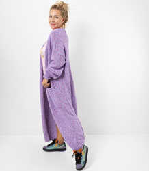 Long warm melange cardigan AURORA