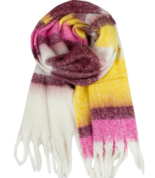 Warm scarf, stripes, fluffy knitwear