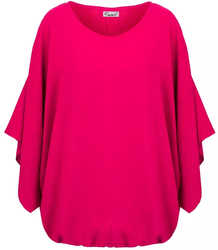 Airy blouse butterfly sleeves slits elegant loose oversize