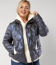 Quilted jacket with pearl sheen and tracksuit inserts ARIA