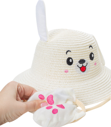 Children's hat with a dog's face and lifting ears