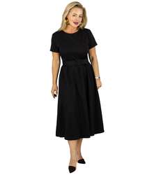 Classic strapless dress flared midi ELISE