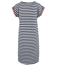 Midi nautical striped dress with contrasting inserts SABINA