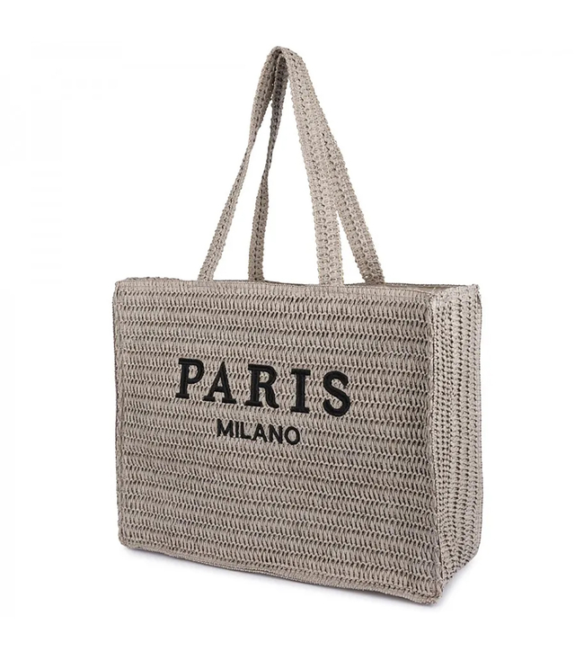 Large roomy braided padded bag with PARIS lettering