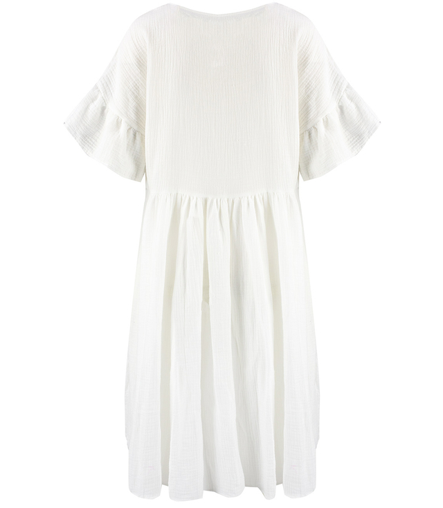 MARIA oversize muslin midi dress with ruffles