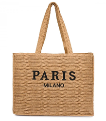 Large roomy braided padded bag with PARIS lettering