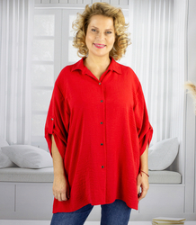 Elegant oversize shirt with decorative collar "VIVIANNE"