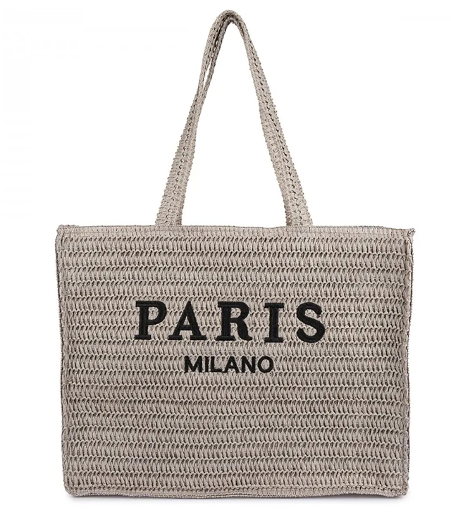 Large roomy braided padded bag with PARIS lettering