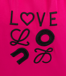 T-shirt blouse with embroidered LOVE lettering 