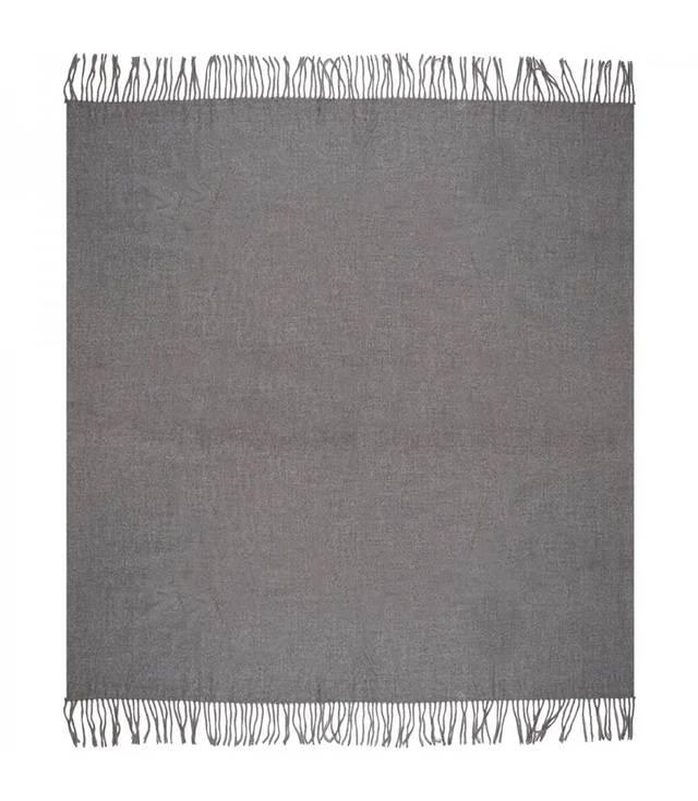 One-color shawl shlik scarf with fringe GRACE