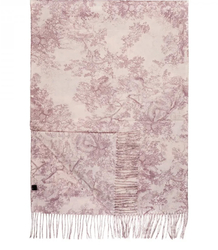 Women's scarf with floral motif and tassels elegant