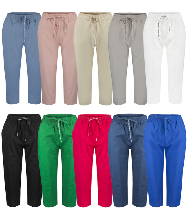 Women's elegant 3/4 colorful trousers VIVIENNE