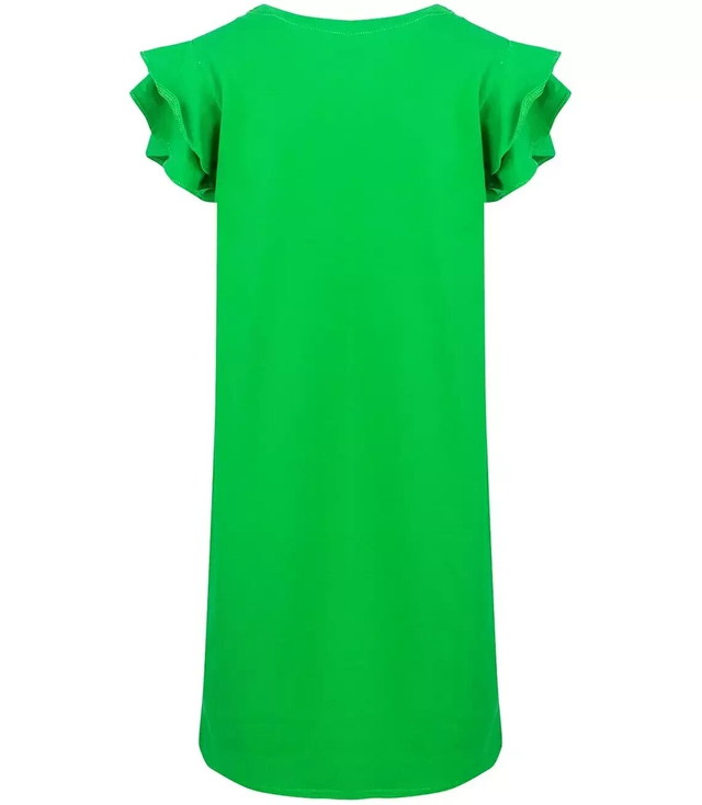 Cotton simple dress with frills