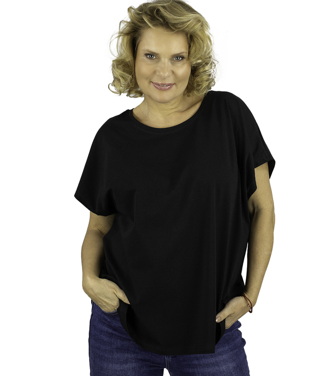 Blouse t-shirt with round neckline oversize Emma