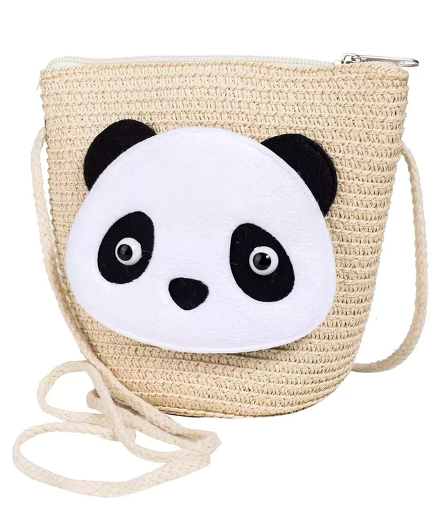 Set of braided panda ears hat + handbag