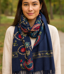 Women's scarf with floral ornament stylish