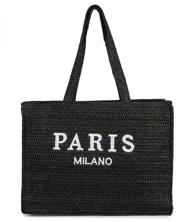 Large roomy braided padded bag with PARIS lettering