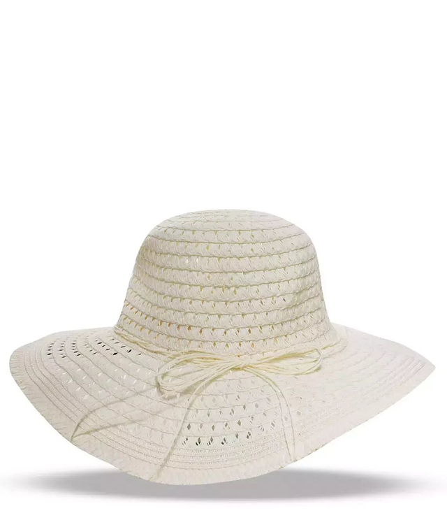 Fashionable openwork straw hat for women made of raffia