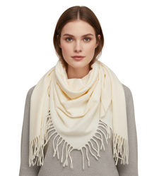 One-color shaik shawl with tassels STELLA