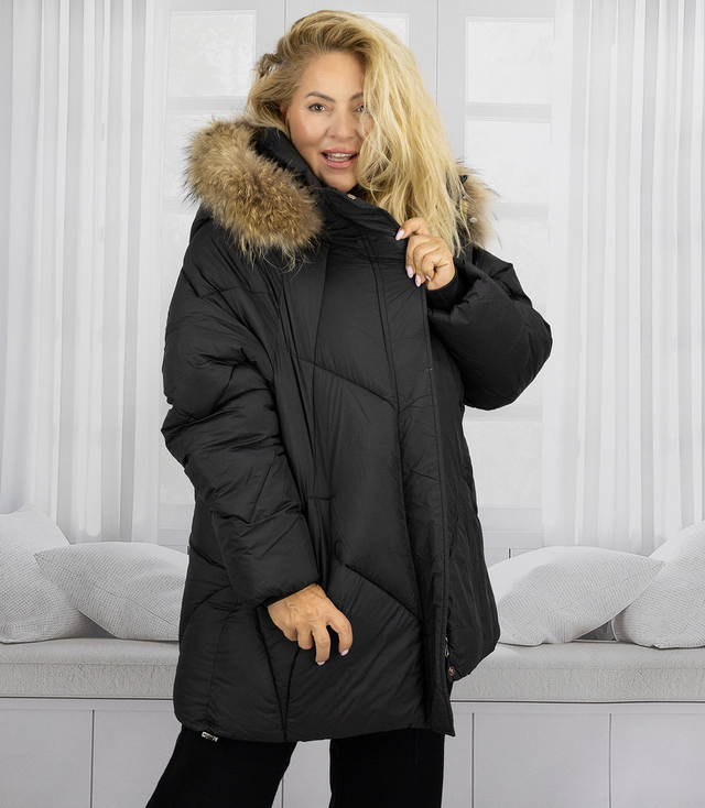 Warm winter jacket trapeze cut COCO