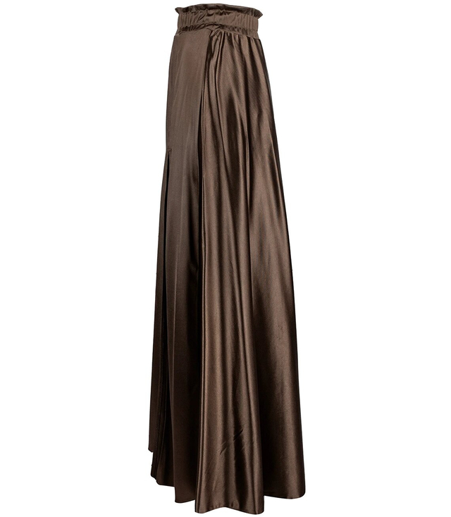 Long elegant satin skirt with a slit EWA