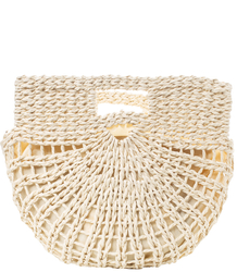 Summer semi-circular bag shoulder bag with braided fabric