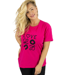 T-shirt blouse with embroidered LOVE lettering 