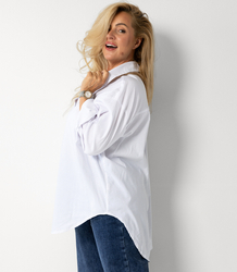 Long classic shirt with decorative back CLAUDIA