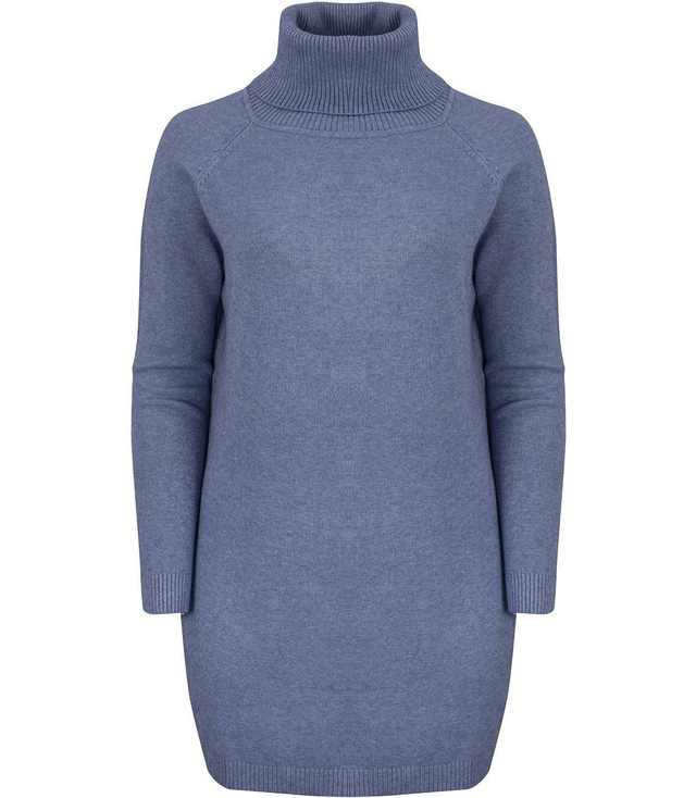 Luźna Sukienka dzianinowa Golf WEŁNA +SIZE