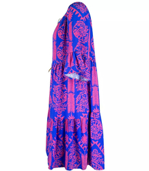 Short boho frill midi dress DALIDA