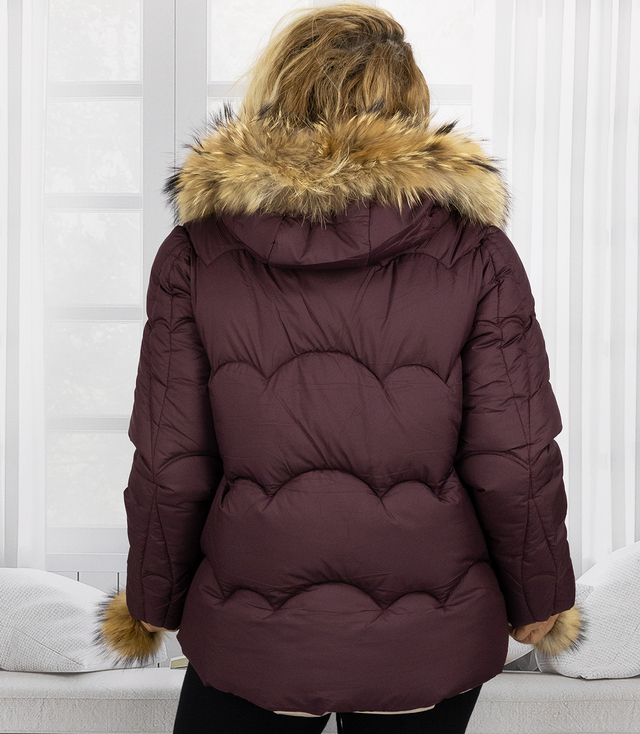 Warm winter jacket with decorative pompoms SHAKIRA