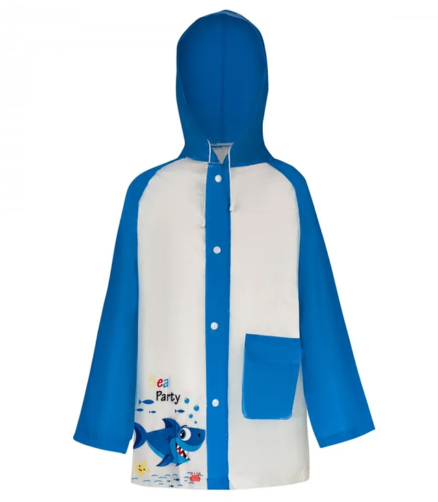 Children's raincoat white with colorful inserts