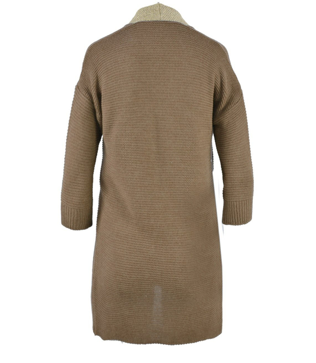 Stylowy elegancki kardigan złota nitka