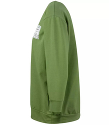 Thin cotton V-neck box sweatshirt