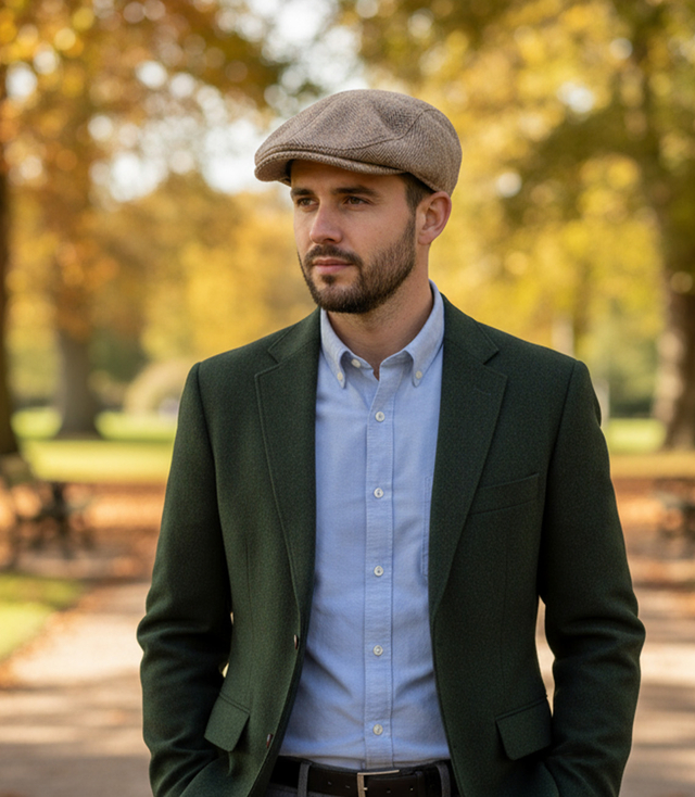 Stylowy elegancki kaszkiet męski uniwersalny