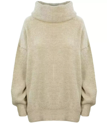 Smooth loose oversize turtleneck sweater