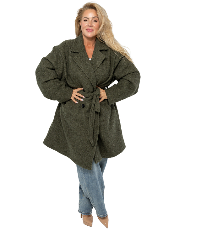 Women's TEDDY boucle fabric bear coat