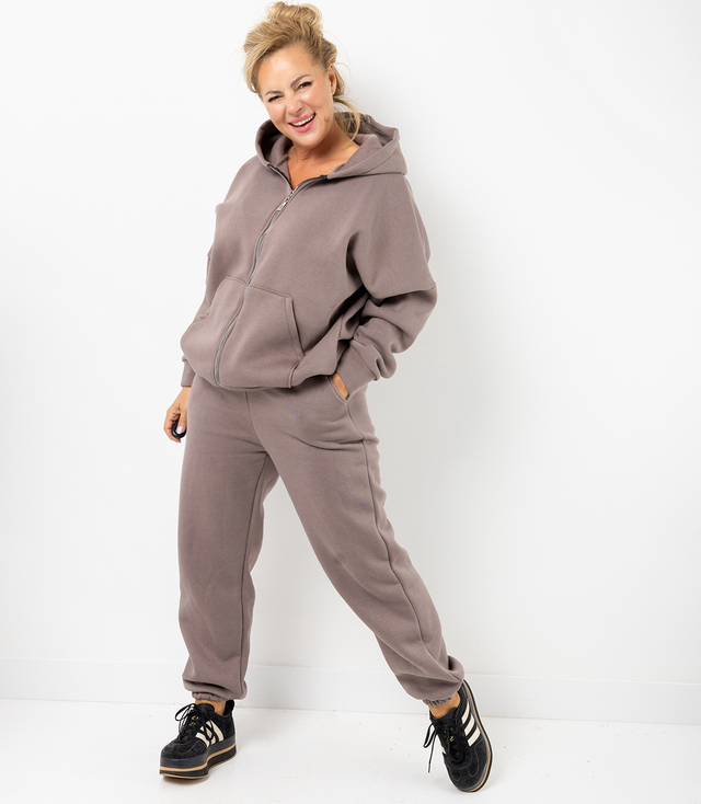 Warm thick sweatshirt set unbuttoned sweatshirt LAURA