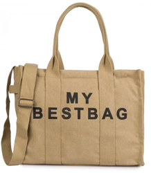 Large shopper bag one-color with the inscription "My Bestbag"