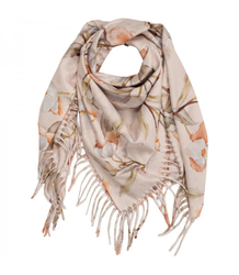 Elegant floral shawl scarf with tassels