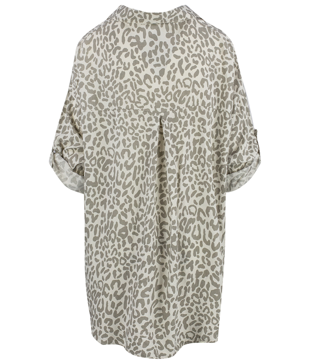 Long shirt shirt with leopard print PAMELA