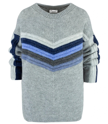 Warm women's sweater with colorful stripes in wool JULIA