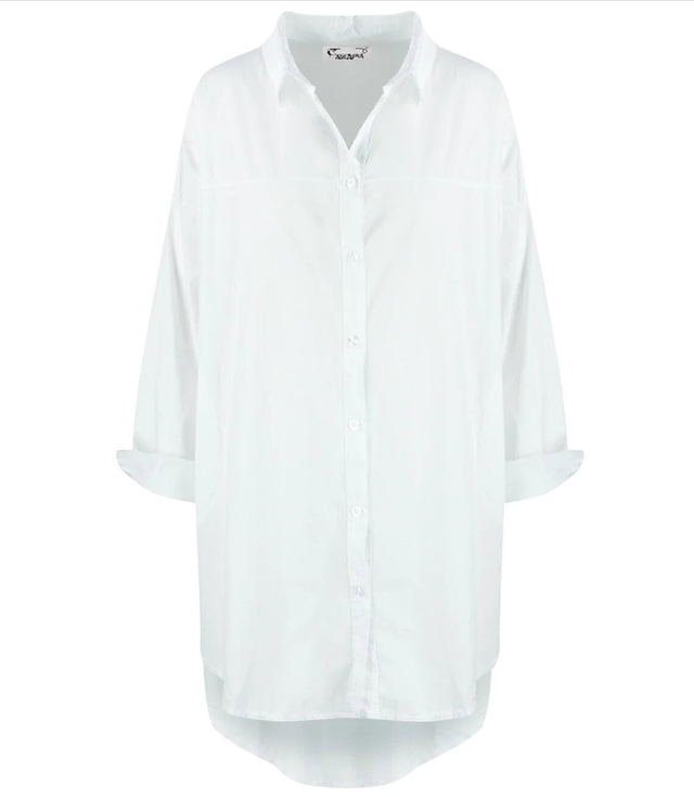 Long classic white shirt with pockets ZUZA