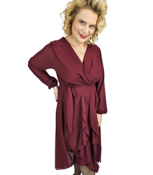 Elegant dress flared hem with ruffles ADELE